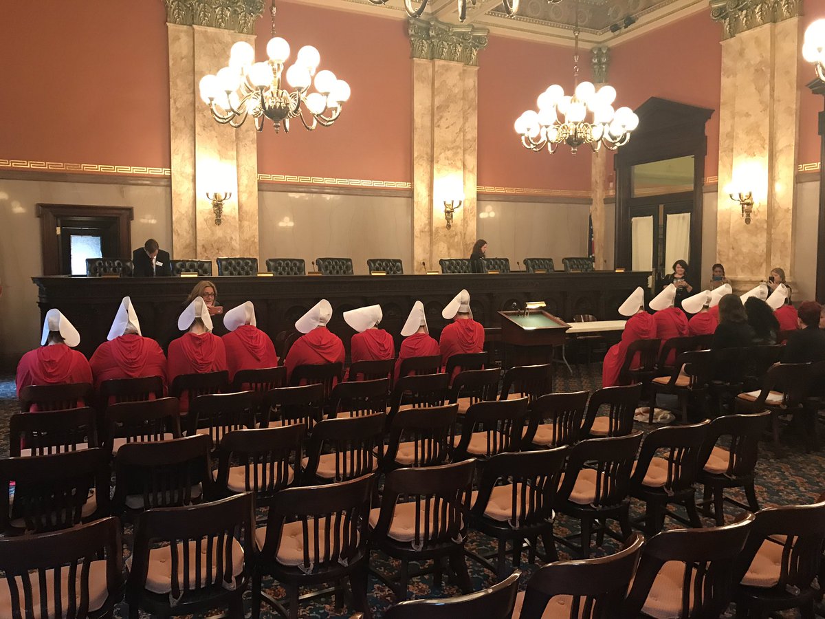 נשות אוהיו בדיון בבית המשפט בנוגע לחוק ההפלות. צילום מתוך טוויטר