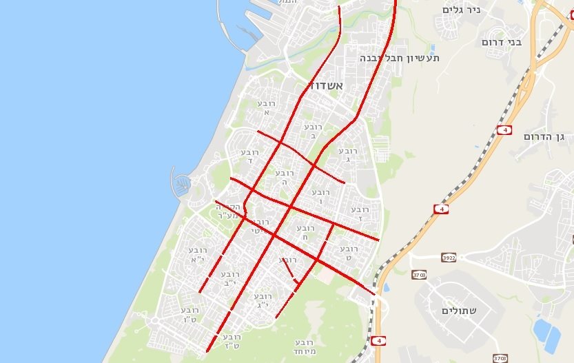 רחובות אדומים באשדוד