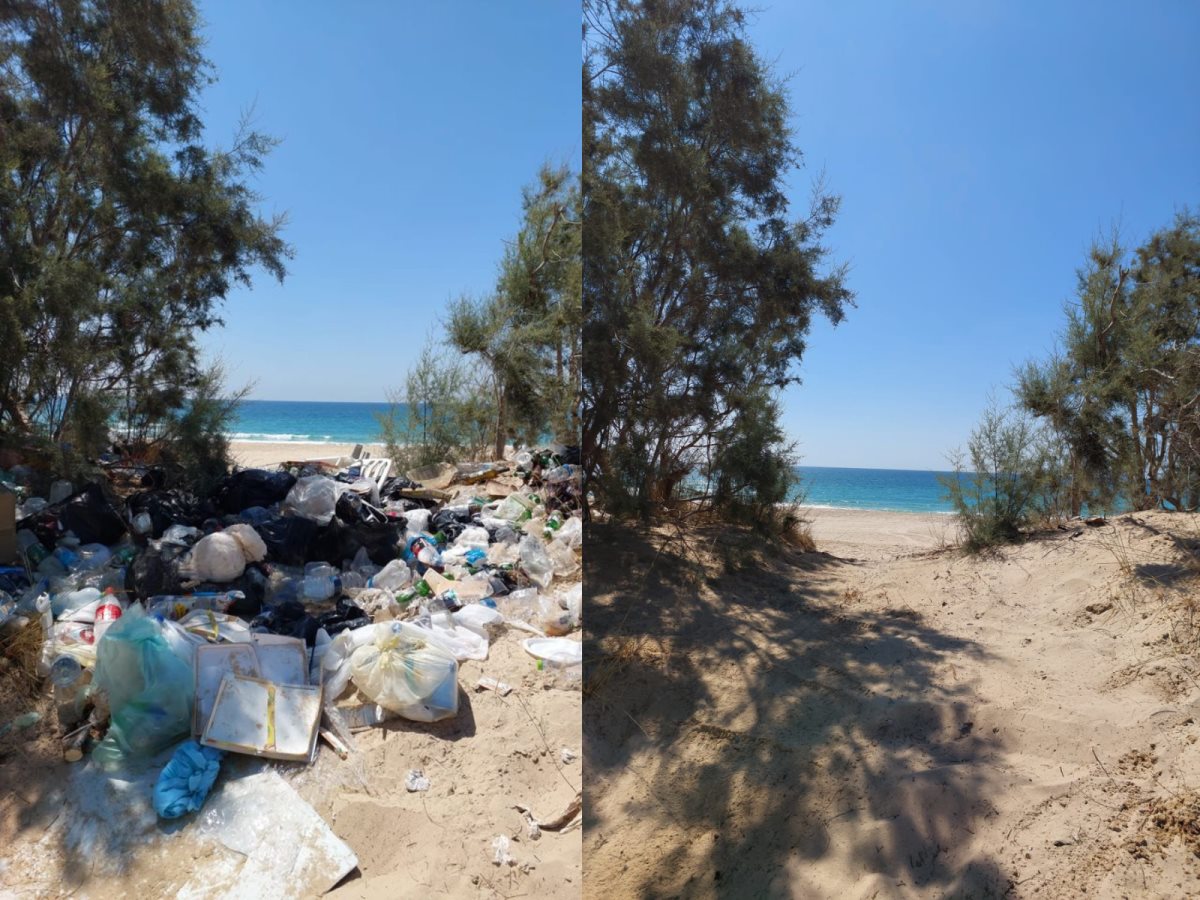 החוף לפני ואחרי. צילום: דניאל קמפוס