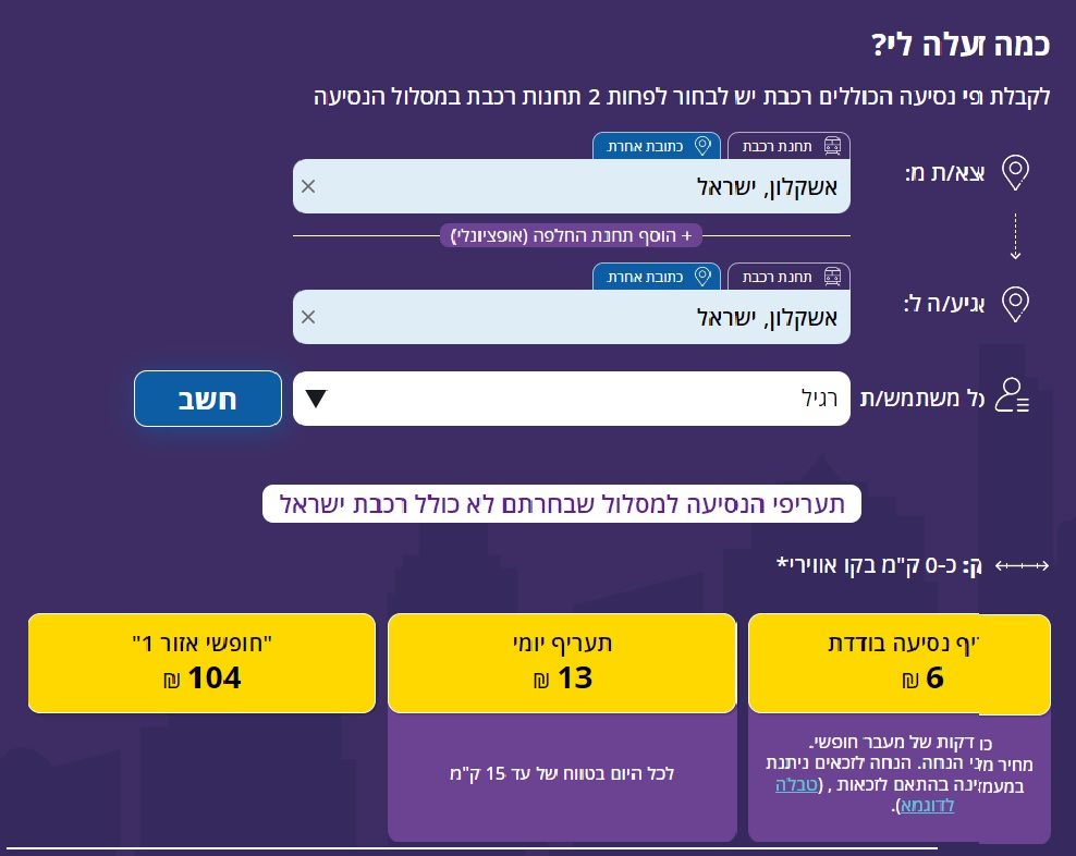 מתוך אתר משרד התחבורה