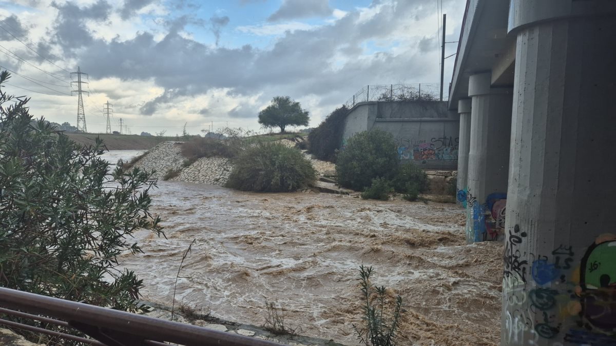 הזרימות בנחל לכיש בבוקר יום שלישי (צילום אלדה נתנאל)