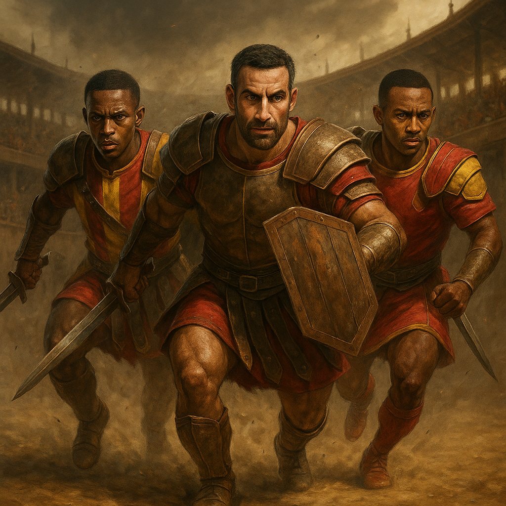 שלושת הגלדיאטורים המצטינים של אשדוד - נעם מוצ'ה, רועי גורדנה,מוחמד עאמר