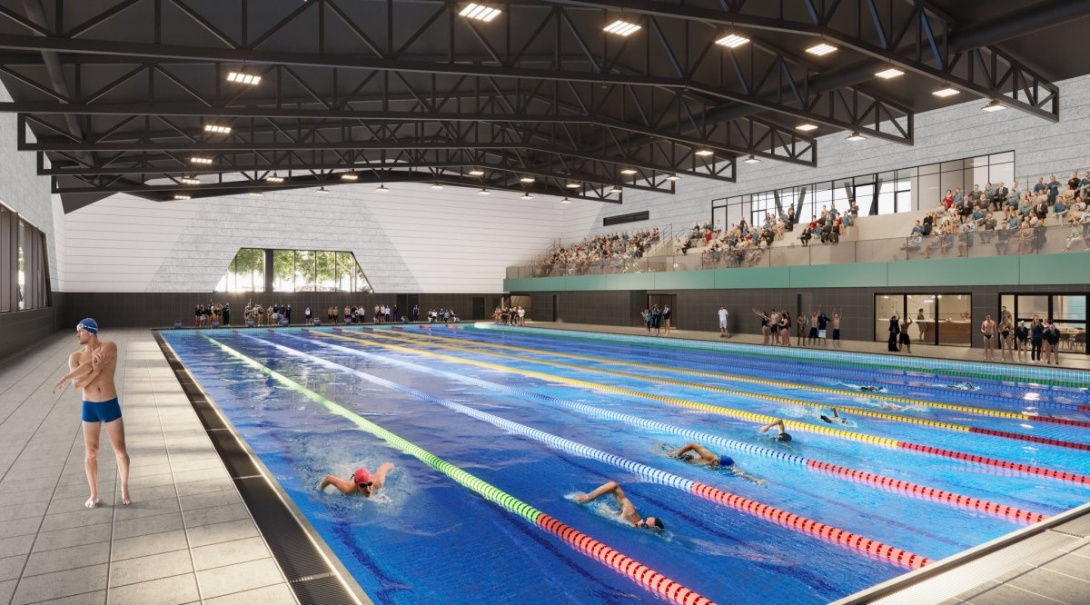 הדמיית הבריכה האולימפית באשדוד (V5 אדריכלים)