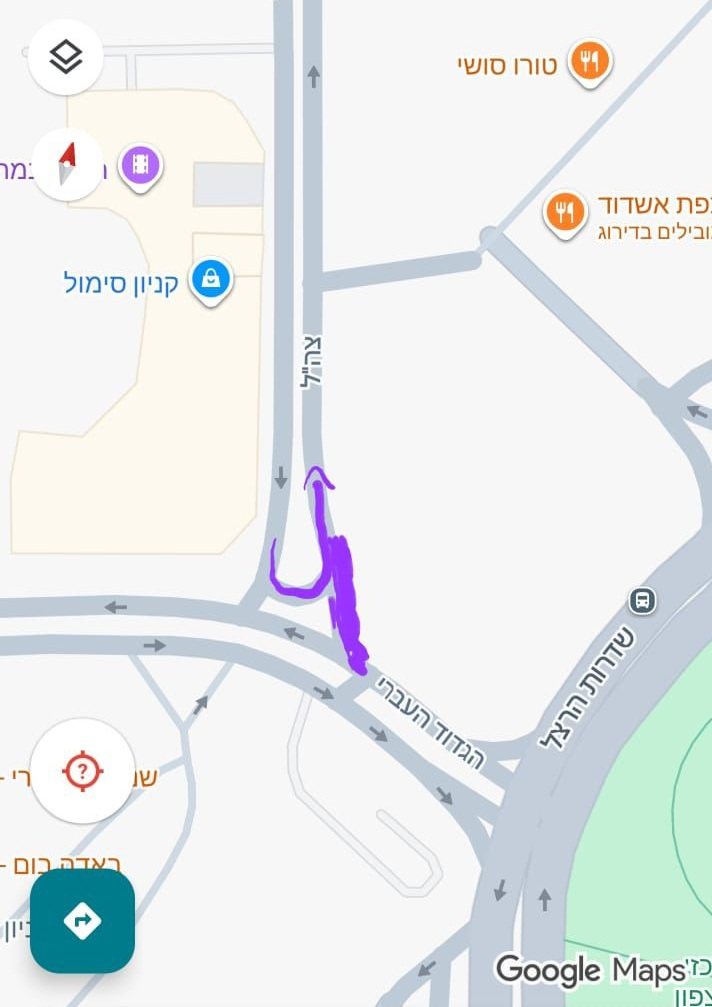 מפת האזור שייחסם לתנועה