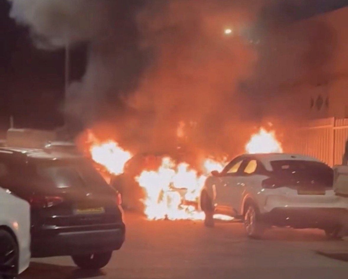 שריפת הרכב לפנות בוקר באשדוד