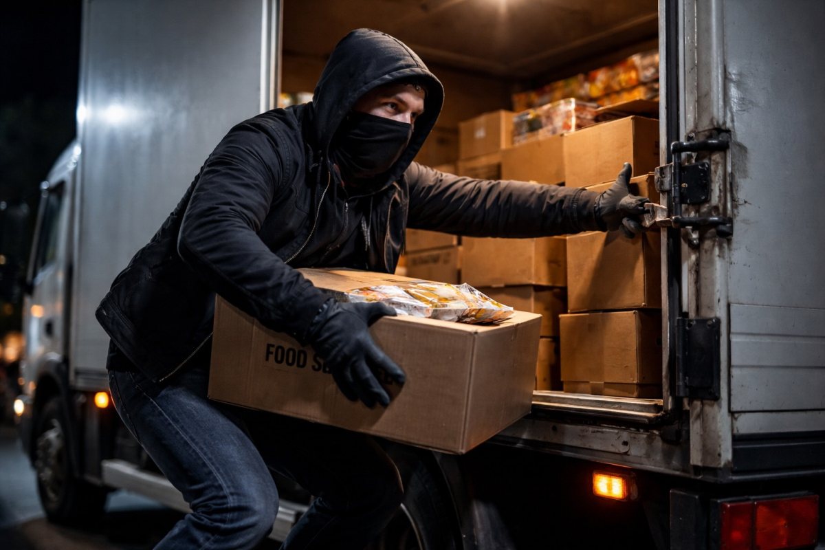 אילוסטרציה פריצה למשאית חלוקה (AI)