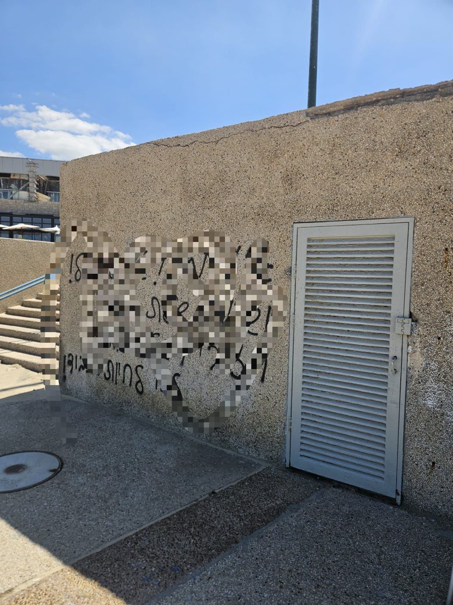 הגרפיטי שצייר התושב בחוף הקשתות