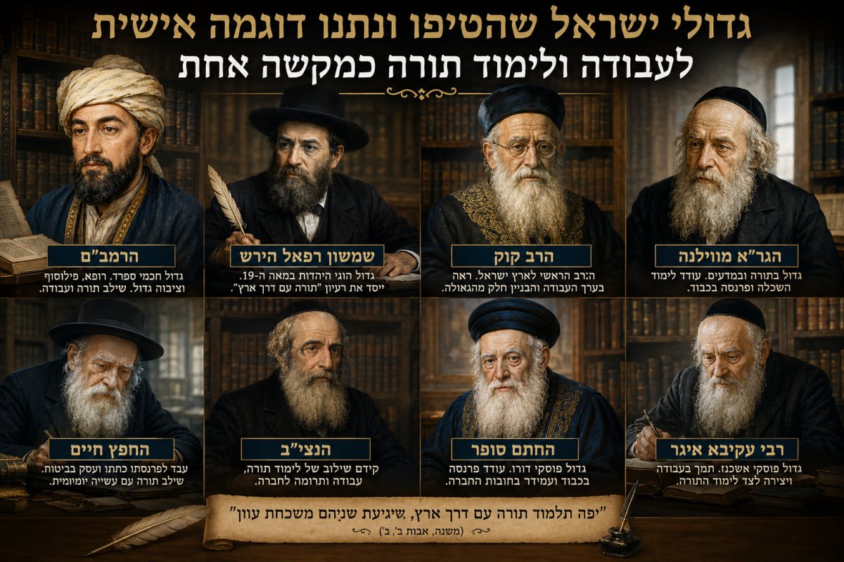 גדולי הרבנים בעד עבודה ולימוד תורה