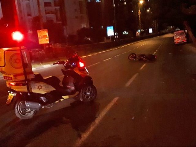 זירת התאונה בר"ג (צילום: תיעוד מבצעי מד"א)