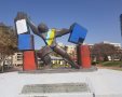 הפסל של ווינד ז"ל, בצבעי הדגל של אוקראינה. צילום מתוך עמוד הפייסבוק של שיר אמיתי