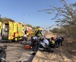 רוכב אופנוע במצב בינוני בתאונת דרכים ליד בית העלמין (וידאו)