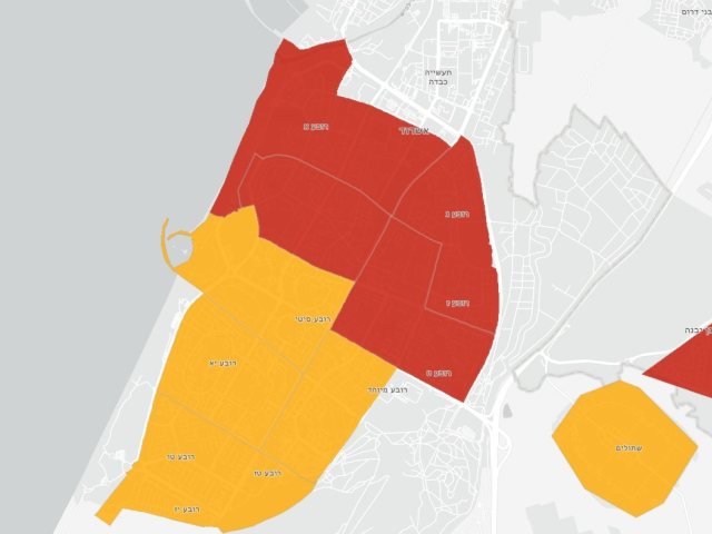 מפת הרמזור היומית באשדוד