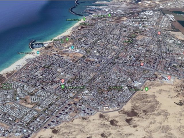 אשדוד במבט מהלווין (Google Earth)