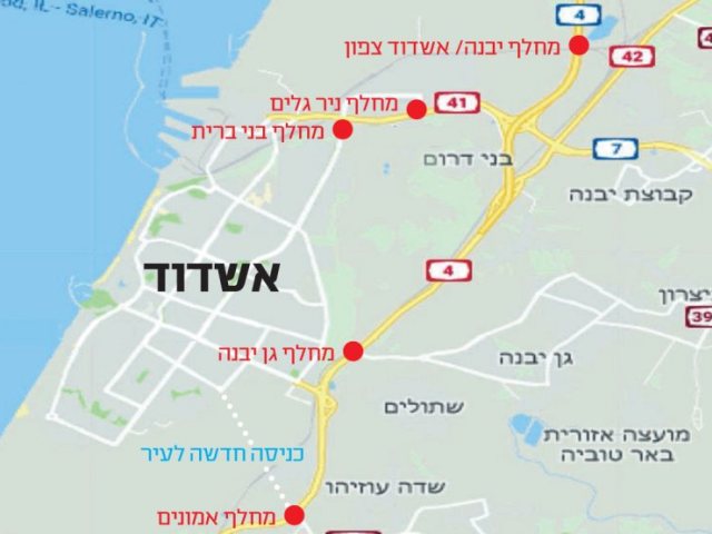 המחלפים המתוכננים לקום סביב אשדוד