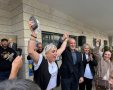 ד"ר יחיאל לסרי ואיריס נפתלי ברגע הניצחון
