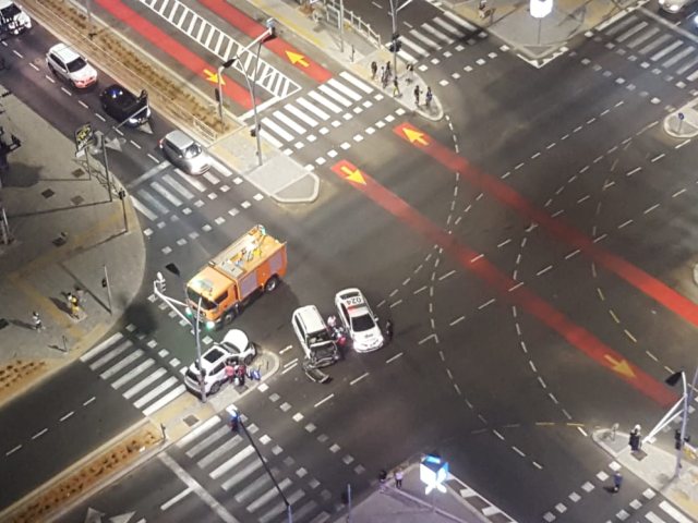 זירת התאונה - צולם על ידי דייר מהקיי טאוור