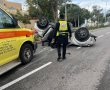 פצוע בינוני בהתהפכות רכב בשדרות יצחק רבין באשדוד (וידאו)