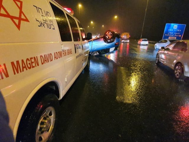 זירת התהפכות הרכב הערב