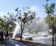 פיצוץ מים בשדרות ירושלים - בעלי רכבים ניצלו זאת לשטיפת הרכבים (וידאו)