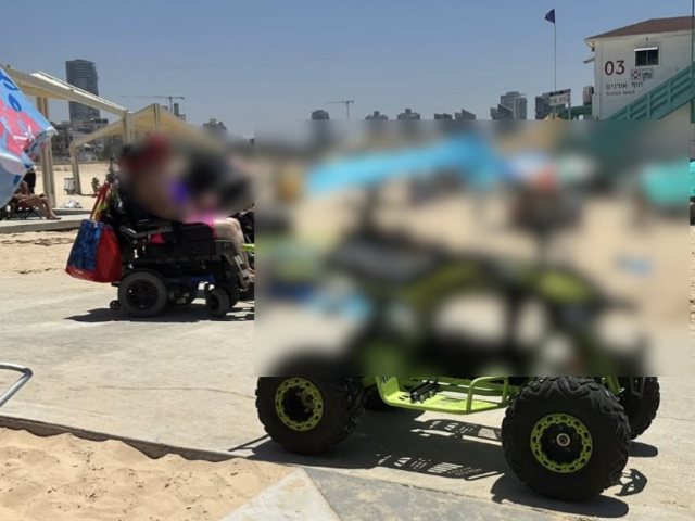 הטרקטורון חוסם את המעבר לשביל הנכים