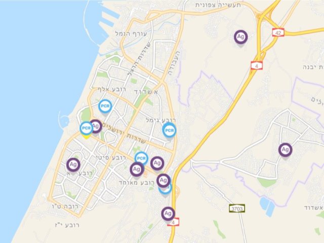 מפת מתחמי הבדיקות