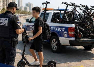 אילוסטרציה אכיפה אופניים וקורקינטים חשמליים 