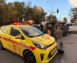 אשדוד: בת 40 פצועה בינוני בהתהפכות רכב באשדוד (וידאו)