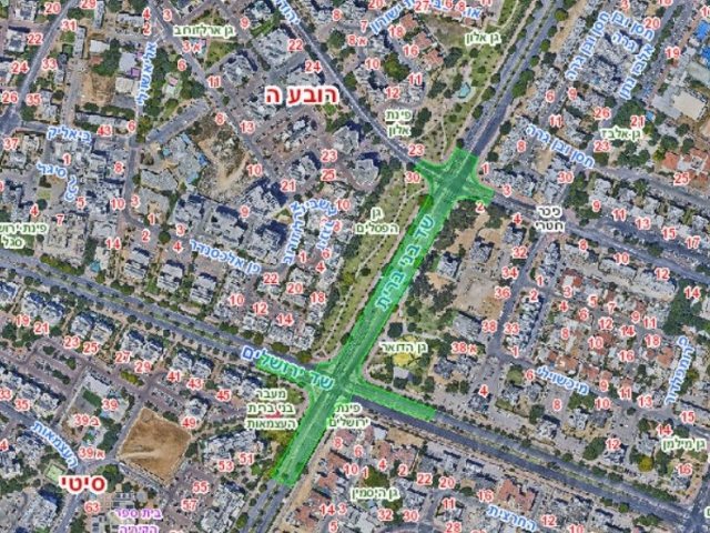 המקטע בשדרות בני ברית בו מבוצעות העבודות