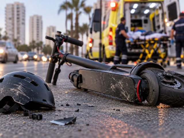 אילוסטרציה תאונת קורקינט חשמלי  (AI)