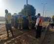 רכב התהפך בתאונת דרכים בכביש S באשדוד