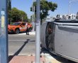 שני פצועים בתאונה באשדוד: רכב התהפך בצומת בני ברית–יותם המלך