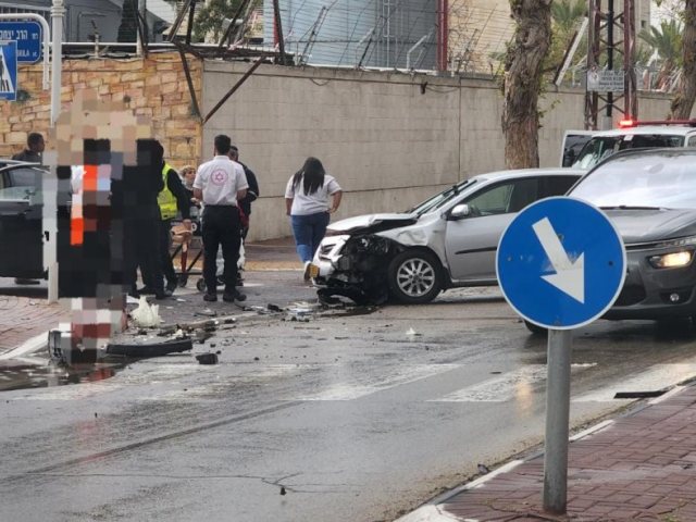 התאונה ברחוב בוסקילה (צילום: מד"א הצלה דרום)