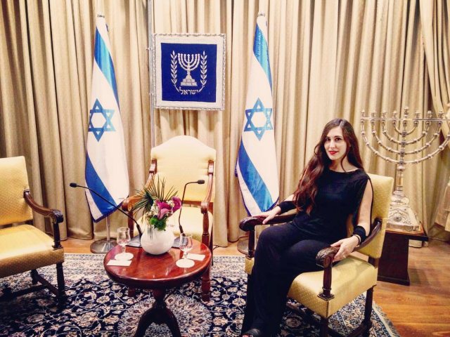 הודיה שחר בבית הנשיא, צילום: פייסבוק